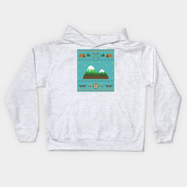 Camping Knit Kids Hoodie by CupcakeCandice